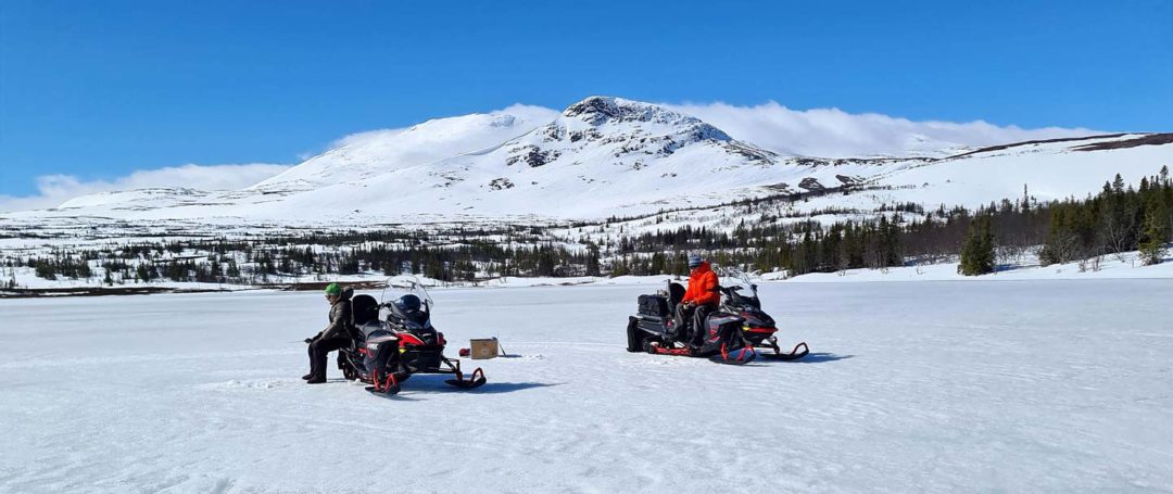 Ice fishing and snowmobile in åre